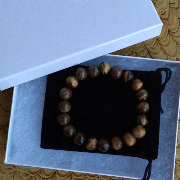 Semi Precious Tigereye Stretch Bracelet - Picture 5 of 6